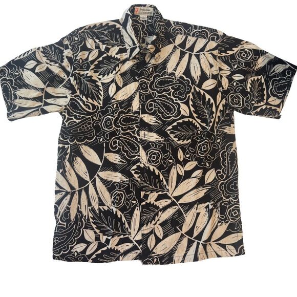 2004 Paradise Island Men's Large Hawaiian Tropical 100% Cotton Button Down Shirt - Picture 1 of 5